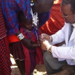 Mobile health clinic Dr. working in Oldupai